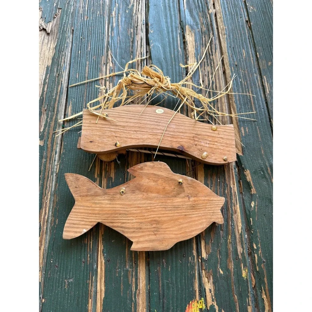 Vintage Rustic Wood Worlds Greatest Dad Fishing Sign‎ Wall Decor Fish Art